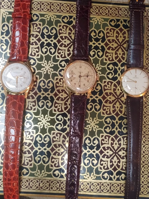 3 Montres homme  en or de collection vintage ,Nostel & co ,Helva ,Sigma. 