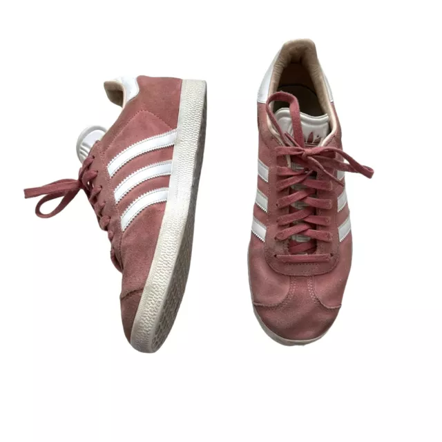 Adidas Gazelle Sneakers Shoes Womens size 7 Dusty Pink Suede Low Top Lace Up