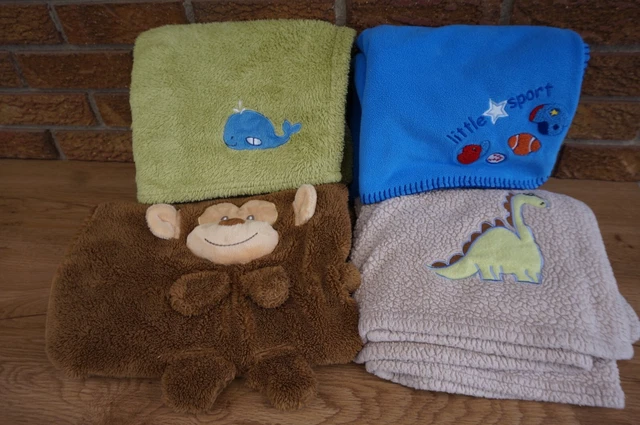U PICK Baby Blanket Blue Sports Brown Monkey Green Whale Brown Dinosaur Animal