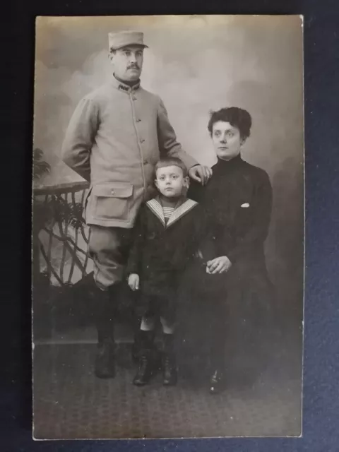 cpa Carte POSTALE PHOTO Vers 1930 Famille SOLDAT MILITAIRE du 406e Régiment