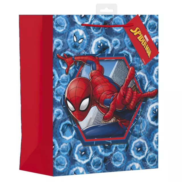 Spider-Man Geschenktüte Marvel Spidey Design Geburtstag Weihnachten Geschenke 31 x 26 cm