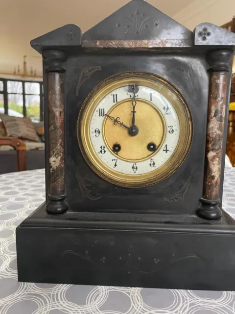 Victorian Marble + Onyx Clock Circa 1880-1920