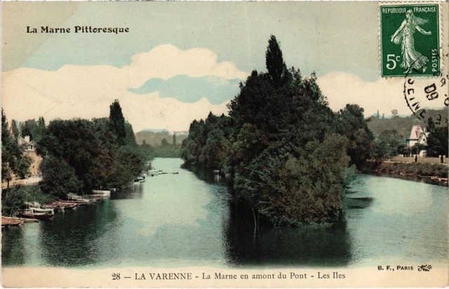 CPA La Varenne La Marne en amont du Pont Les Iles (1347677)