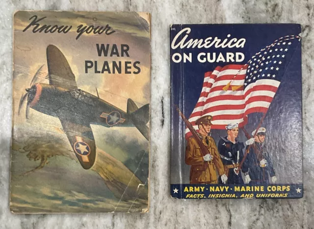 Set of 2 World War II Know Your War Planes & America On Guard, 1941 ￼