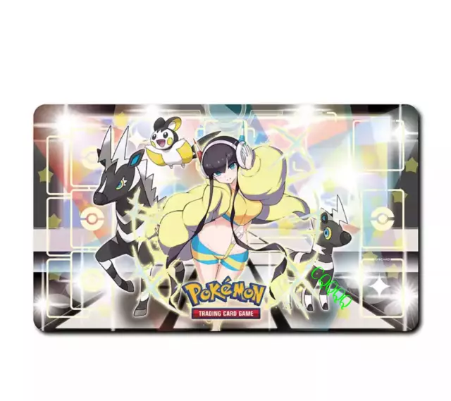 Pokemon Elesa Yellow PTCG CCG MTG Playmat Anime Play Trading Card Game Mat