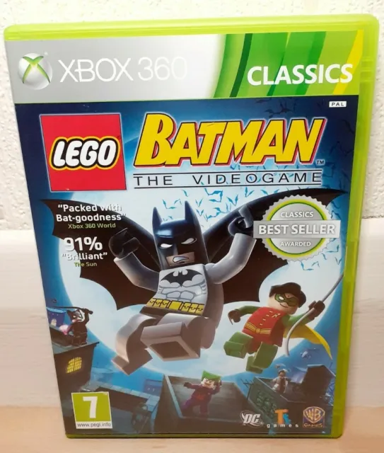 Lego Batman the video game. Xbox 360 game. pal region. Rating 7. Warner bros.