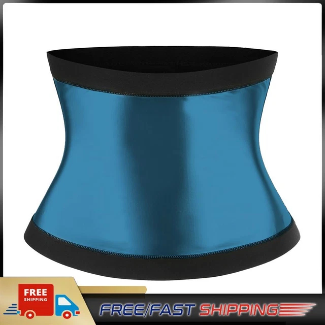 MEN SAUNA WAIST Trainer Weight Loss Corset Workout Body Shaper (PU Blue