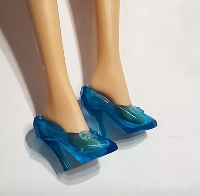 Barbie Shoes Heels Blue Translucent Pumps Ice Princess Fashion Cute Doll Shoes