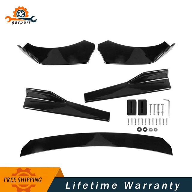 For Universal Glossy Black Front Bumper Spoiler Body Kit / Side Skirt /Rear Lip