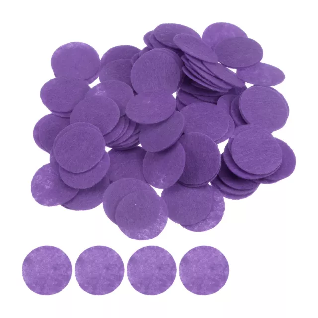 200pcs Round Felt Circles, 25mm 1" Craft Felt Pads Non-Woven Fabric Pad Purple