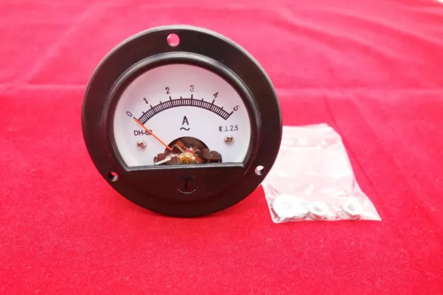 1pc AC 0-5A Round Analog Ammeter Panel AMP Current Meter Dia. 66.4mm DH52
