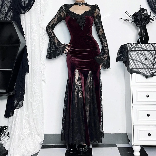 Robe Lolita Rétro Dentelle Florale Manches Ballon Maille Plissé Stretch - Neuf Avec Étiquettes Taille Régulière
