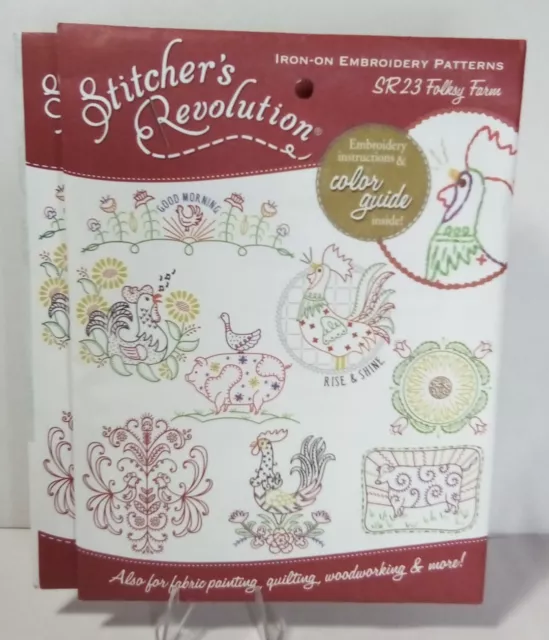 Stitcher's Revolution Folksy Farm Iron-On Transfer Pattern for Embroidery