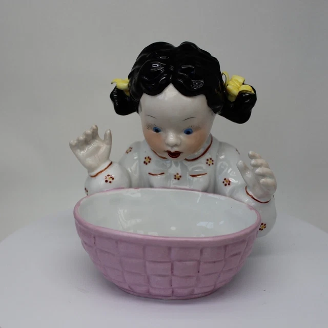 Cuenco Figurilla Hilo Art Deco Estilo Art Nouveau Estilo Porcelana Esmaltes