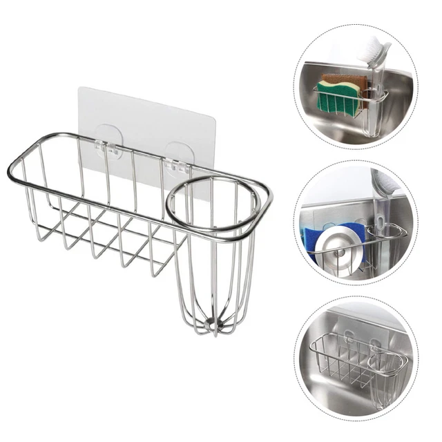 Support éponge Avec Ventouses - Panier Drainant Transparent Pour évier De Cuisine Ou Salle De Bain
