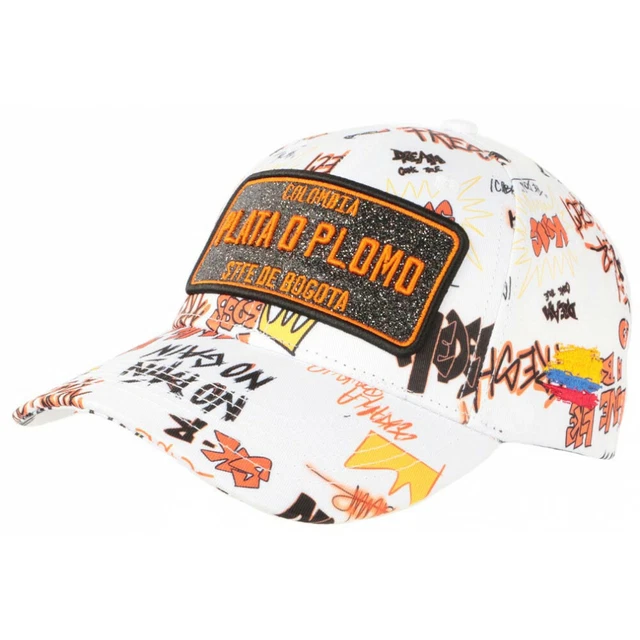 Casquette 'Plata O Plomo' Blanche Strass - Streetwear SKR - Taille Unique