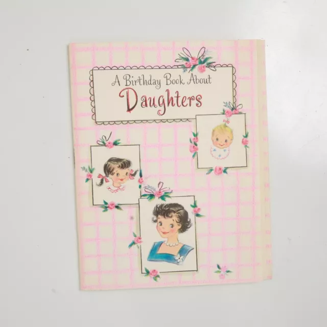 Hallmark Greeting Card A Birthday Book About Daughters Vtg Multi Page Used