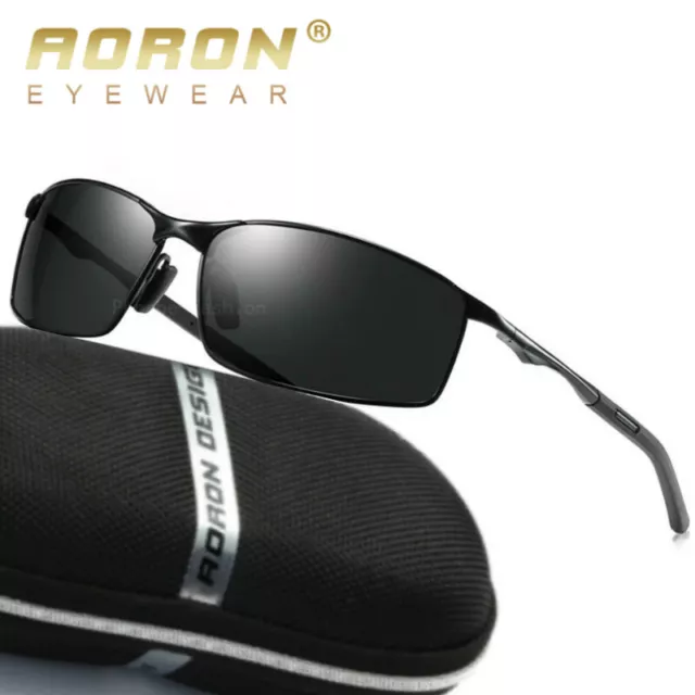 Aluminium HD Herren Sonnenbrille Polarisiert UV400 Schutz Fahren Pilotenbrille