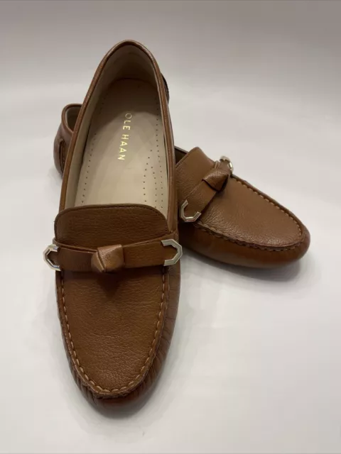 Cole Haan Loafer Evelyn Bow Driver Women’s 8.5B Pecan Leather Slip On Shoes