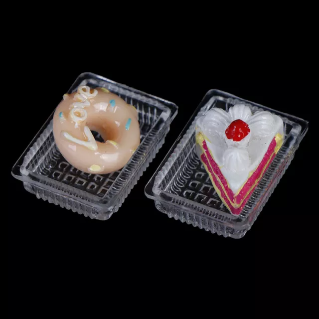 2Pcs 1:12 Dollhouse miniature accessories resin tray simulation food plate t_ >>