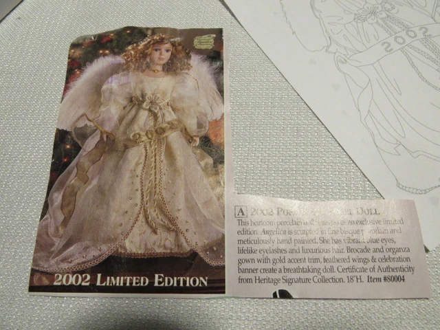 NEW 2002 THE HERITAGE SIGNATURE COLLECTION Porcelain Angel Doll Angelica #80004 7