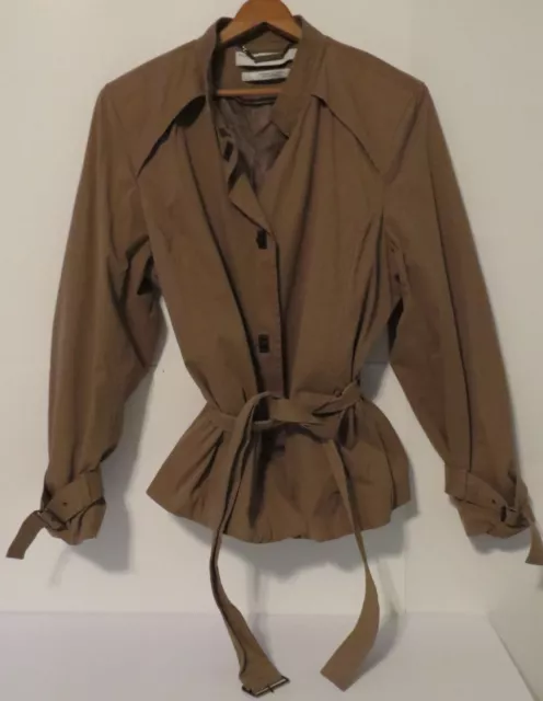 PERRY ELLIS Portfolio Brushed Cotton Soft Poly Womens Brown Jacket L Large