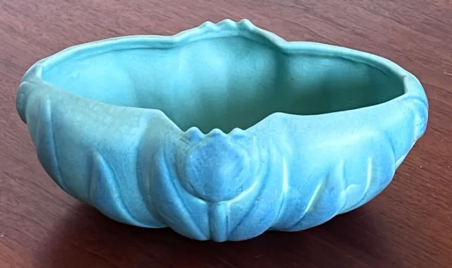 Van Briggle Colorado Arts Crafts Blue Tulip Art Pottery Vessel Bowl Planter Vtg