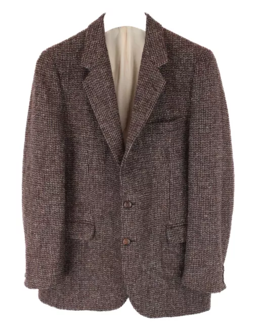 Harris Tweed Moore's Blazer Homme (UK) 40R Simple Boutonnière Laine Cran Revers