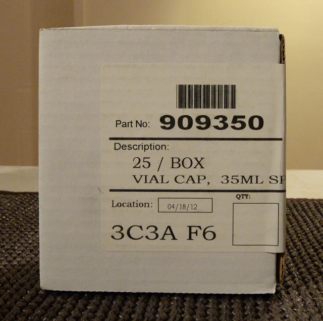 NEW CEM 909350 25/box vial cap 35ml/80ml/100ml25 spd plus 10.00
