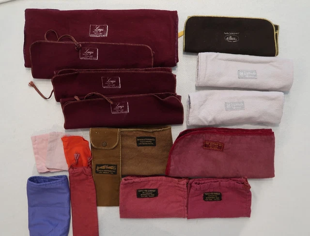Vtg Flannel Anti Tarnish Bags Towle Gorham Jessop Donovan Seaman Pacific Lot 18