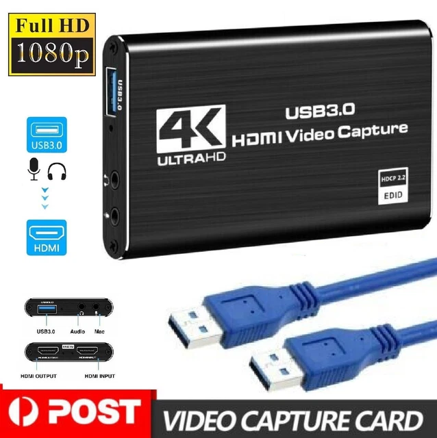USB 3.0 HDMI Video Capture Card 1080p 4K Game Video Record 60fps Live Streaming