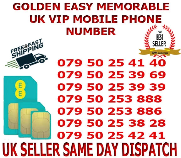 Golden Easy Memorable Uk Vip Mobile Phone Number/Platinum Sim ( Ee Network) B 21