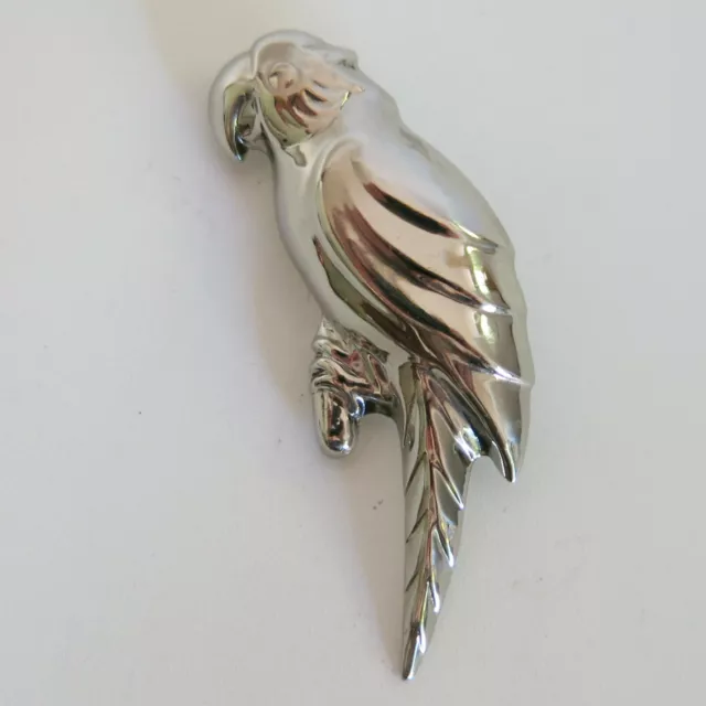 Gold plated Sterling Silver Brooch for Women with Parrot Couple