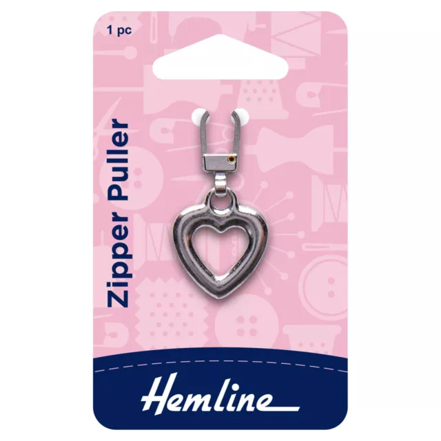 Extractor de cremallera: Corazón: Plata - Por Hemline - H164.03 - CORREO GRATUITO