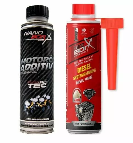 Nano Bor Nanoborx 300ml Motoröl Zusatz & 300ml Diesel Power Additiv DPF Reiniger