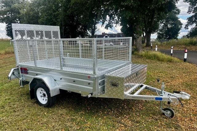 NEW 8X4 UTILITY Trailer Cage & Rear Ramp Front alloy box & Rear Prop ...