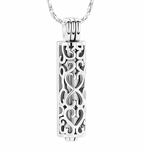 Collar colgante urna de cremación Imrsanl con vial de cilindro hueco urna de recuerdo...