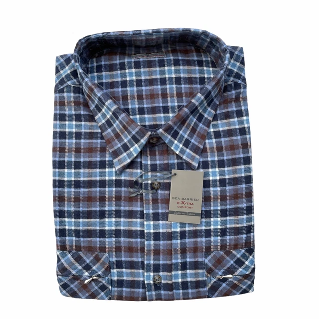 CAMICIA UOMO FLANELLA taglie forti SEA BARRIER E XTRA mod CONF