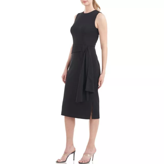 KAY UNGER NEW YORK WOMENS PLEATED SLEEVELESS COCKTAIL AND PARTY DRESS Size 4 BLK 3