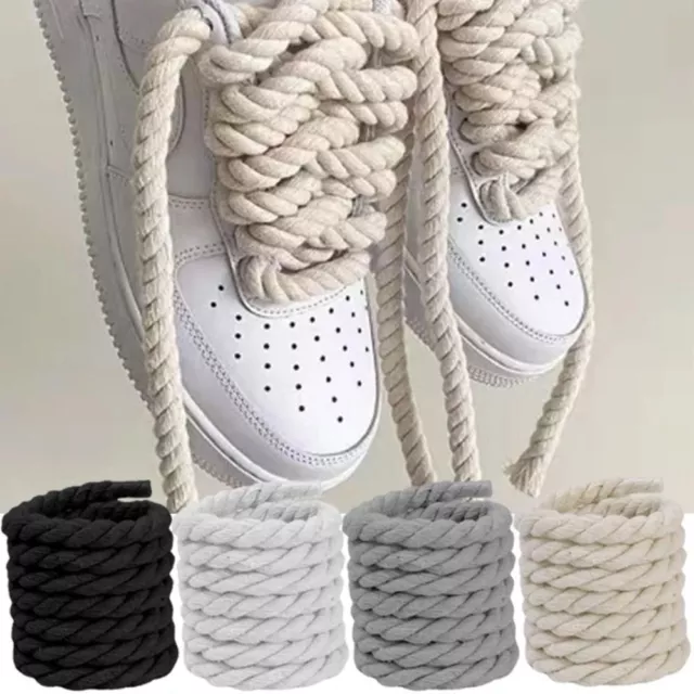2PCS 10Colors Thick Rope Laces Weaving Twisted Rope  Women Men Sneakers