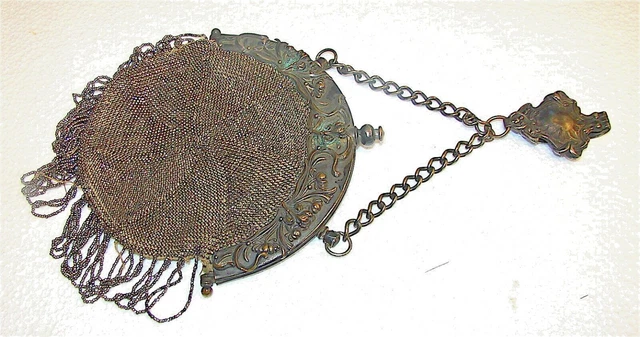 Antique Scottish Leather / Hide & Embossed Metal Sporran---Used Pre Owned