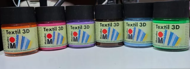 Tarro Marabu Textil 3D surtido de colores 6 x 50 ml