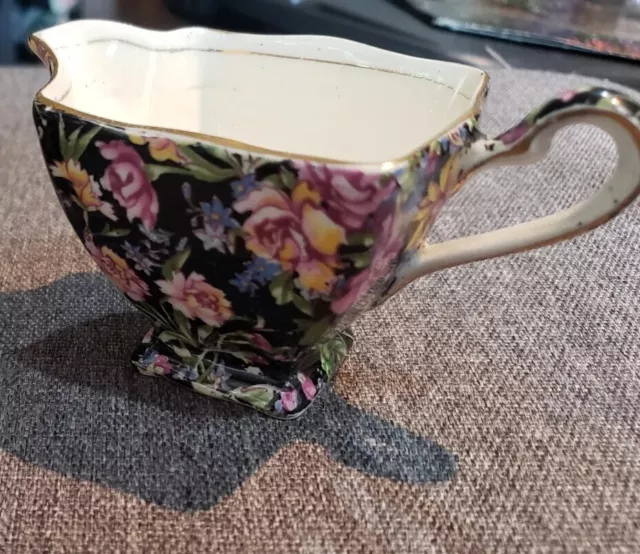 Pre-owned Royal Winton Grimwades Creamer Black Floral