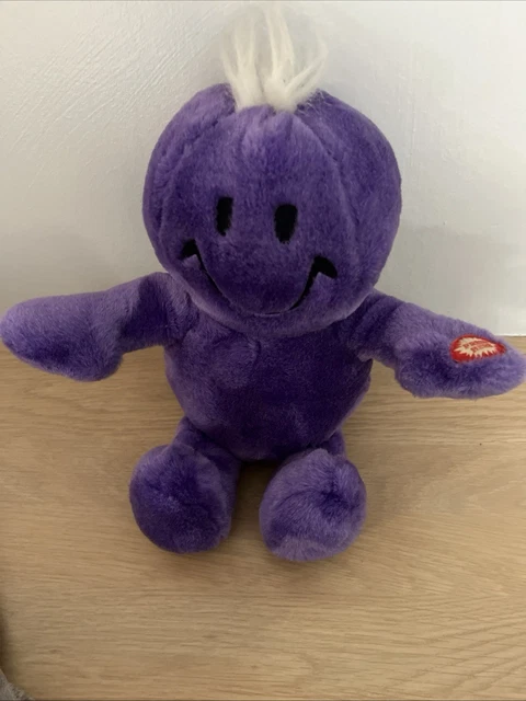 VINTAGE DAN DEE Purple Smiley Face Plush Interactive Sound Toy - White ...