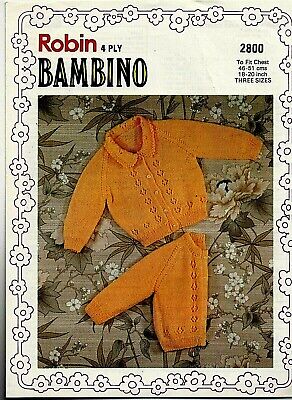 Robin Bambino 4 strati Knitting Pattern, Baby Baby Ragazze Giacche