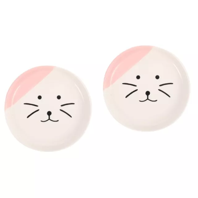 2 PCS Rose Céramique Bol En Chat De Nourriture Pour Animaux Compagnie Plats