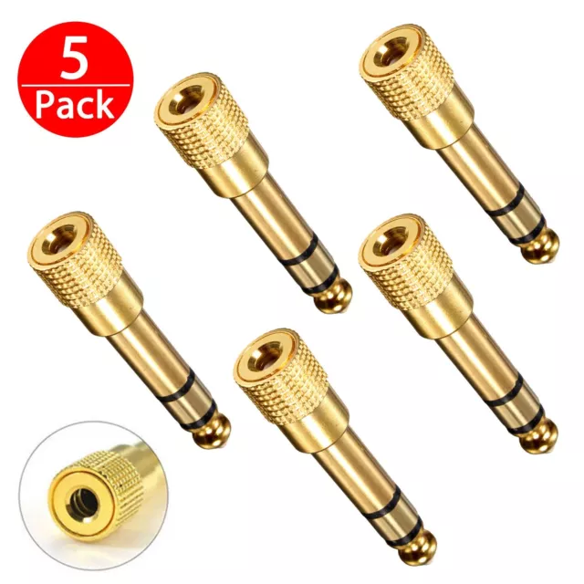 Superior Sound Quality 6 35mm to 3 5mm Stereo Headphone Adapter (5pcs)
