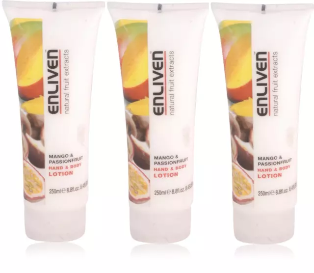 Enliven Mango and Passionfruit Hand & Body lotion 250ml 3 PACK