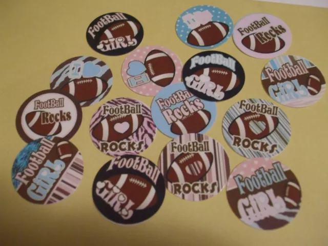 Pre Cut One Inch FOOTBALL ROCKS Bottle Cap Images! FREE SHIP