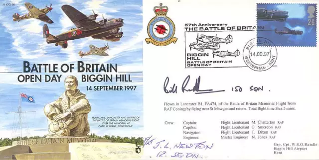 CC36 Battle of Britain RAF cover signed WW2 WWII Evader NEWTON